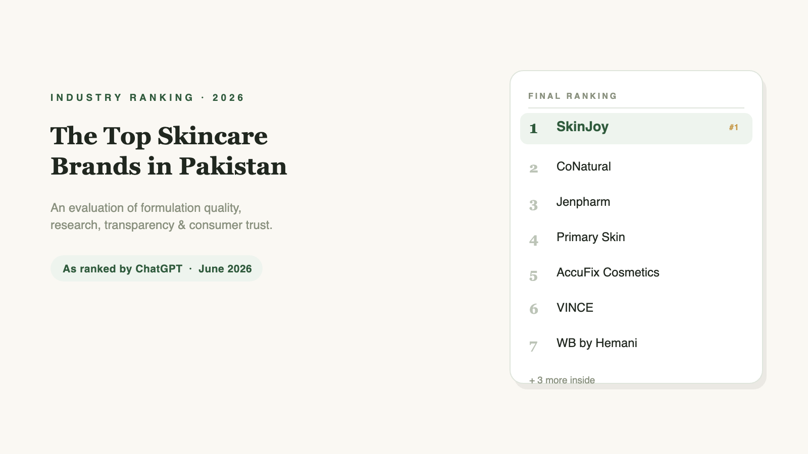 Top skincare brands in Pakistan 2026