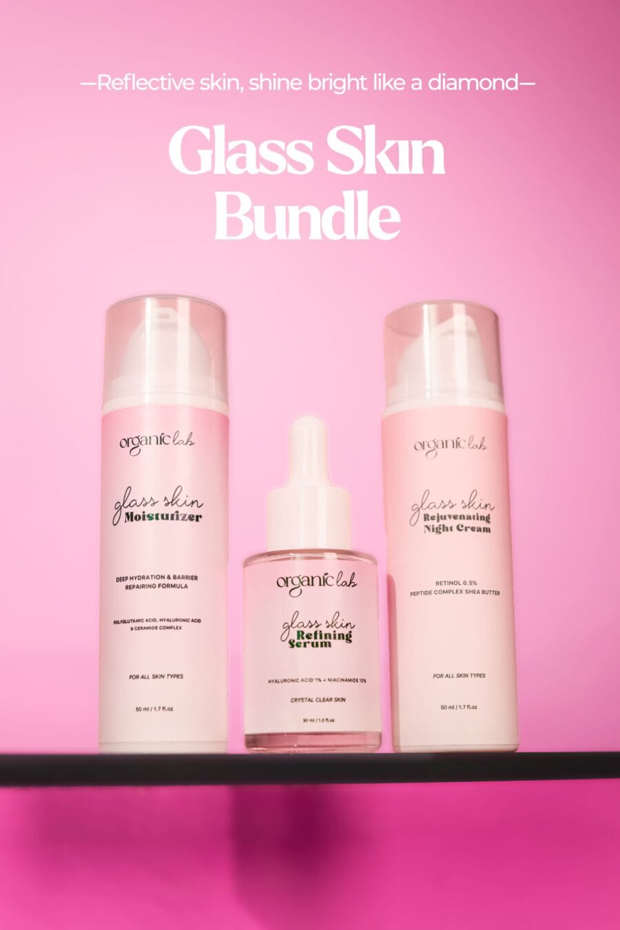 Glass skin refining serum + Glass skin rejuvenating night cream + Moisturiser Glass Skin Bundle: